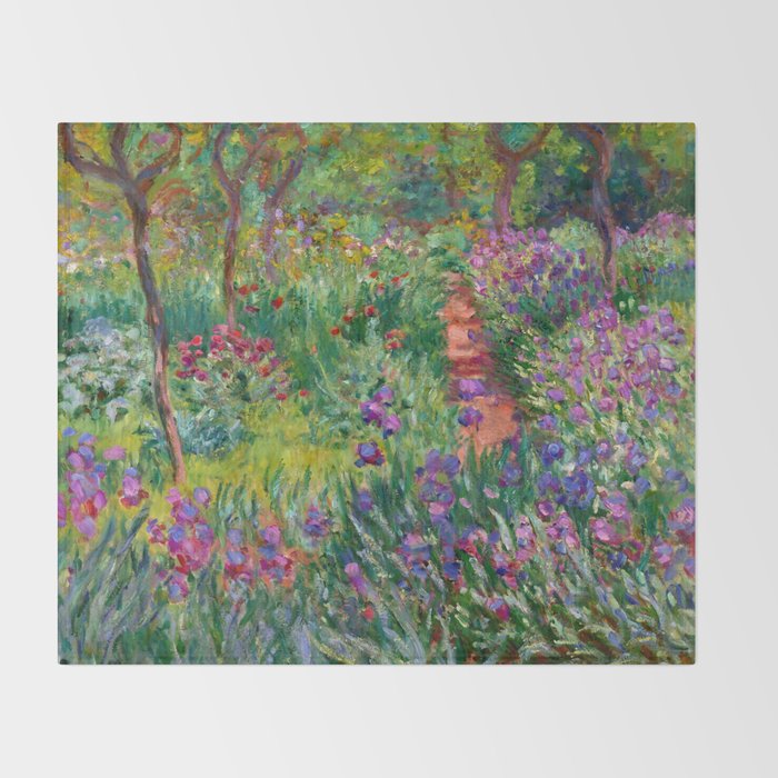 Claude Monet "The Iris Garden at Giverny", 1899-1900 Throw Blanket Gallery Image 2