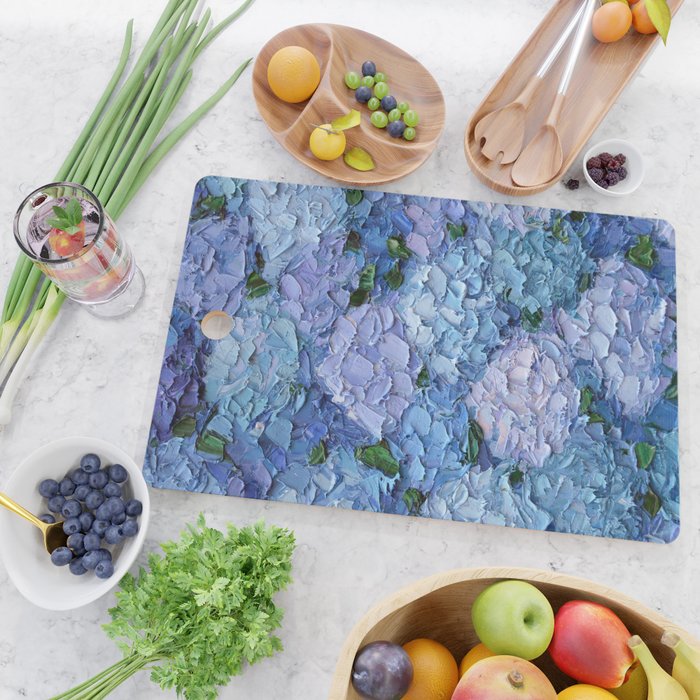 Moonlight Hydrangeas 2 Cutting Board Gallery Image 2