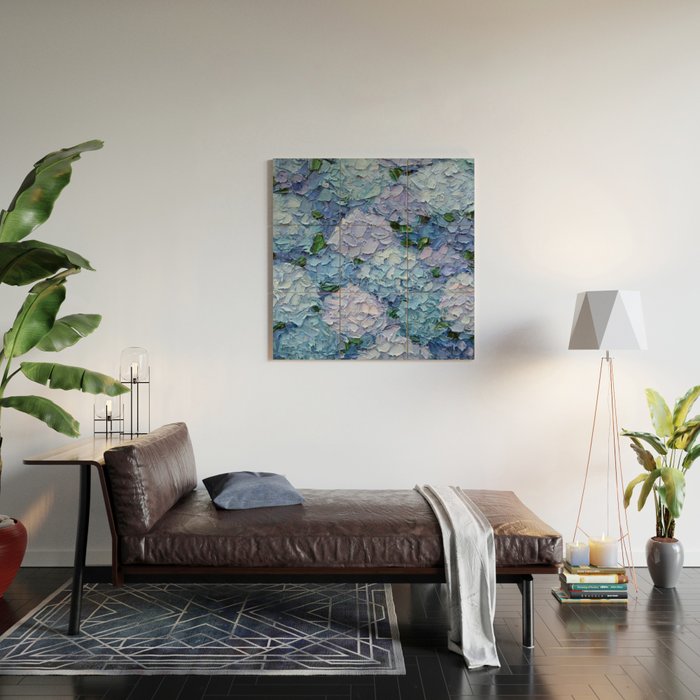Moonlight Hydrangeas 2 Wood Wall Art Gallery Image 2