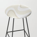 Cream Dream Light Liquid Swirl Abstract in Beige and White Stool Gallery Image 2