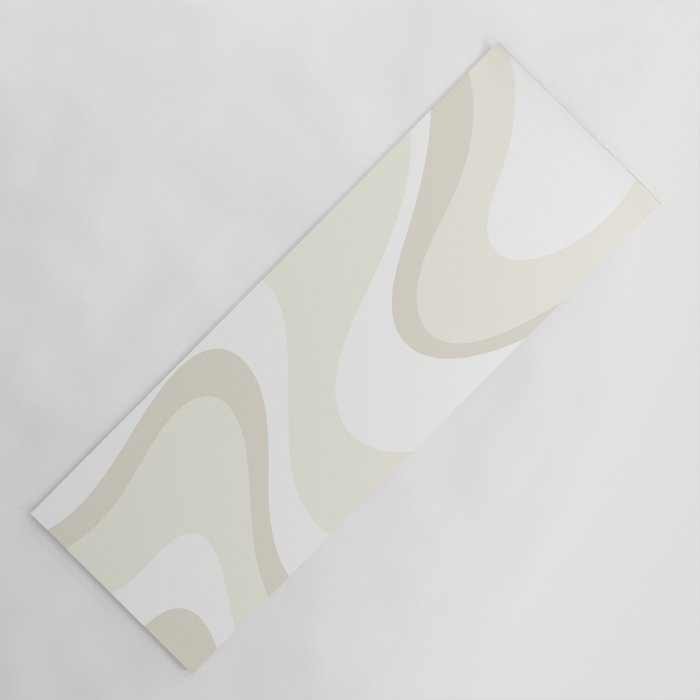 Cream Dream Light Liquid Swirl Abstract in Beige and White Yoga Mat Gallery Image 1