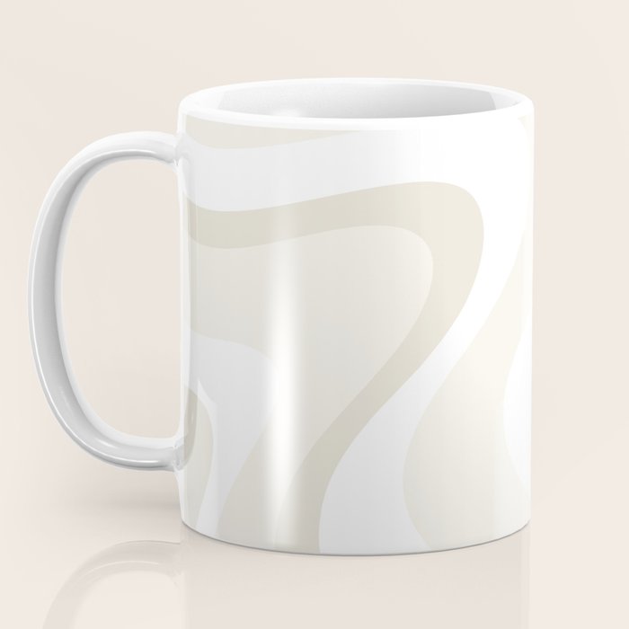 Cream Dream Light Liquid Swirl Abstract in Beige and White Coffee Mug Gallery Image 3