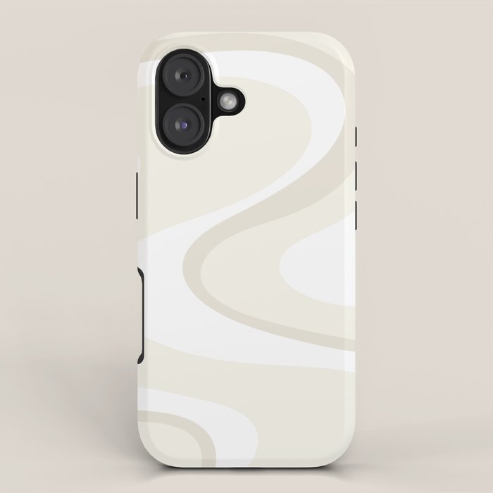 Cream Dream Light Liquid Swirl Abstract in Beige and White iPhone Case Gallery Image 1