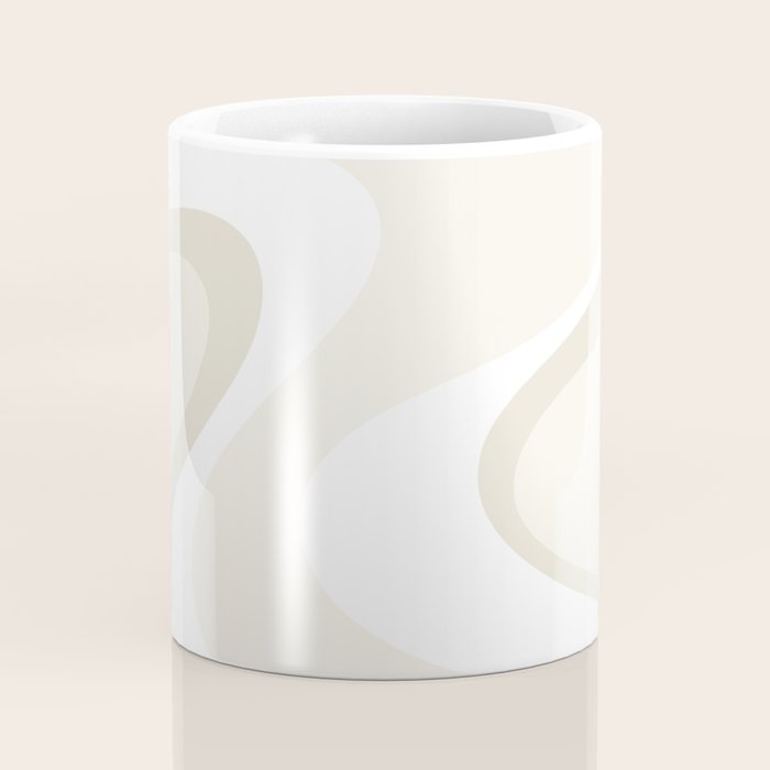 Cream Dream Light Liquid Swirl Abstract in Beige and White Coffee Mug Gallery Image 4