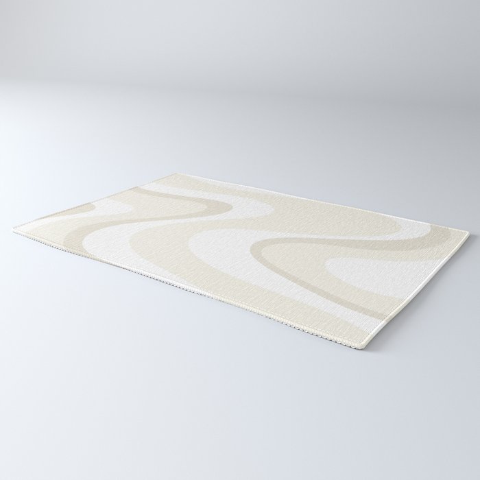 Cream Dream Light Liquid Swirl Abstract in Beige and White Rug Gallery Image 3