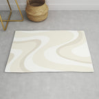 Cream Dream Light Liquid Swirl Abstract in Beige and White Rug Gallery Image 1