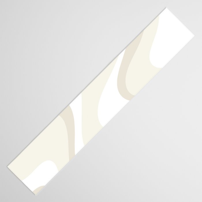 Cream Dream Light Liquid Swirl Abstract in Beige and White Table Runner Gallery Image 3