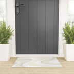 Cream Dream Light Liquid Swirl Abstract in Beige and White Welcome Mat Gallery Image 3