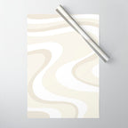 Cream Dream Light Liquid Swirl Abstract in Beige and White Wrapping Paper Gallery Image 1