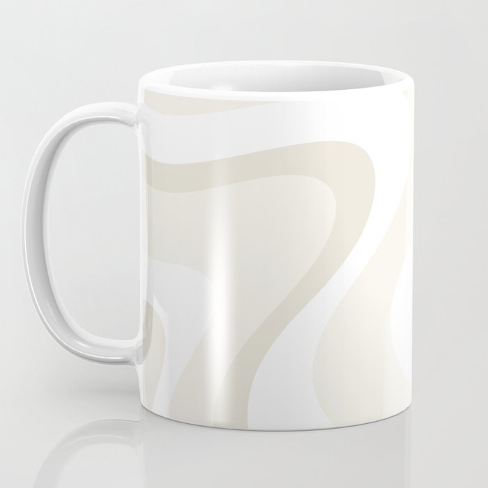 Cream Dream Light Liquid Swirl Abstract in Beige and White Coffee Mug Gallery Image 3