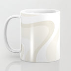 Cream Dream Light Liquid Swirl Abstract in Beige and White Coffee Mug Gallery Image 3