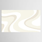 Cream Dream Light Liquid Swirl Abstract in Beige and White Tablecloth Gallery Image 2