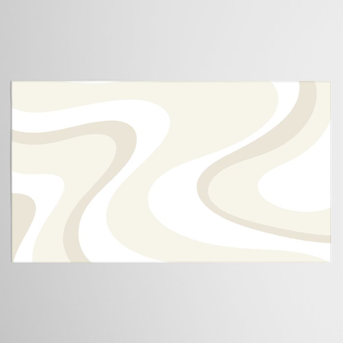 Cream Dream Light Liquid Swirl Abstract in Beige and White Tablecloth Gallery Image 2
