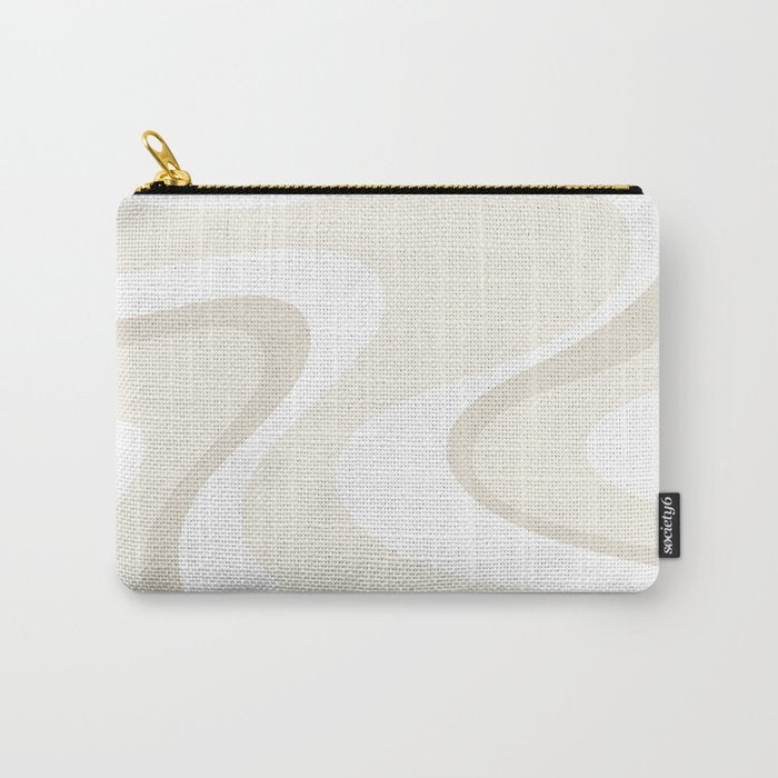 Cream Dream Light Liquid Swirl Abstract in Beige and White Carry All Pouch Gallery Image 1