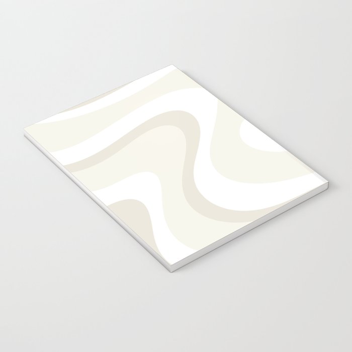 Cream Dream Light Liquid Swirl Abstract in Beige and White Notebook Gallery Image 3