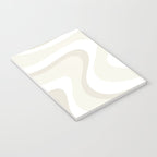 Cream Dream Light Liquid Swirl Abstract in Beige and White Notebook Gallery Image 3