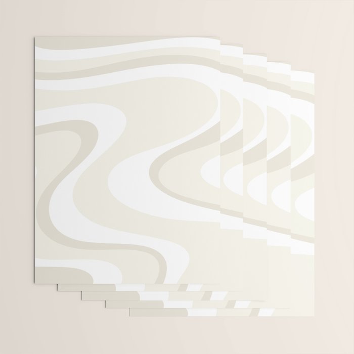 Cream Dream Light Liquid Swirl Abstract in Beige and White Wrapping Paper Gallery Image 3