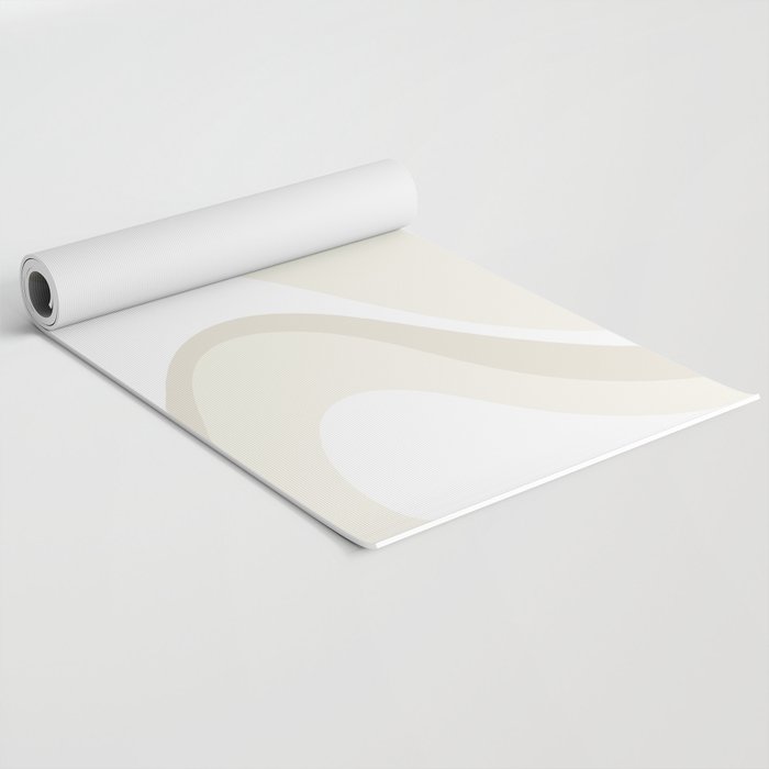 Cream Dream Light Liquid Swirl Abstract in Beige and White Yoga Mat Gallery Image 2