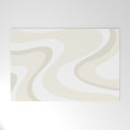 Cream Dream Light Liquid Swirl Abstract in Beige and White Welcome Mat Gallery Image 1