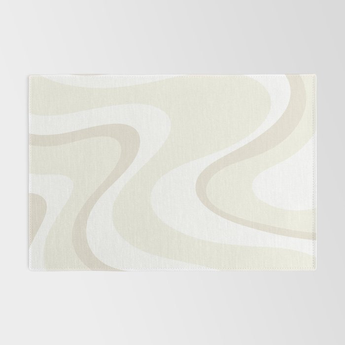 Cream Dream Light Liquid Swirl Abstract in Beige and White Rug Gallery Image 2