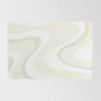 Cream Dream Light Liquid Swirl Abstract in Beige and White Rug Gallery Image 2