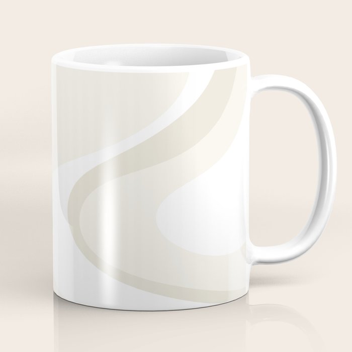 Cream Dream Light Liquid Swirl Abstract in Beige and White Coffee Mug Gallery Image 1