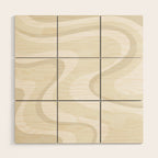 Cream Dream Light Liquid Swirl Abstract in Beige and White Wood Wall Art Gallery Image 1