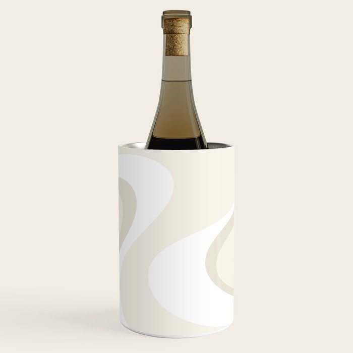 Cream Dream Light Liquid Swirl Abstract in Beige and White Wine Chiller Gallery Image 1