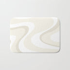 Cream Dream Light Liquid Swirl Abstract in Beige and White Bath Mat Gallery Image 1