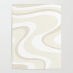 Cream Dream Light Liquid Swirl Abstract in Beige and White Poster Gallery Image 4
