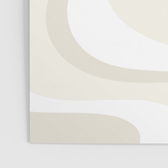 Cream Dream Light Liquid Swirl Abstract in Beige and White Poster Gallery Image 3