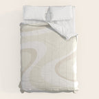 Cream Dream Light Liquid Swirl Abstract in Beige and White Comforter Gallery Image 6