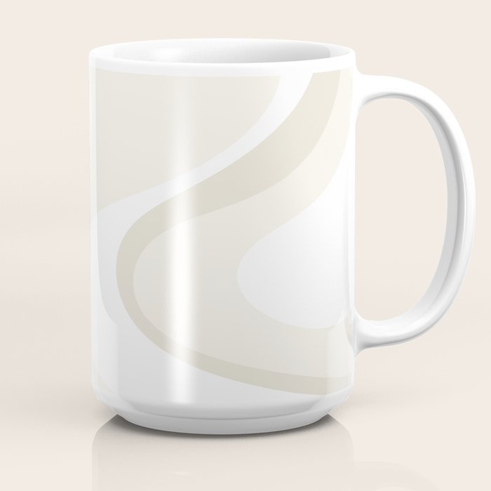 Cream Dream Light Liquid Swirl Abstract in Beige and White Coffee Mug Gallery Image 2