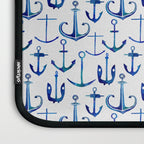 Anchors Away - Nautical Watercolor Anchors in Blue Laptop Sleeve Gallery Image 3