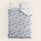 Anchors Away - Nautical Watercolor Anchors in Blue Duvet Cover Gallery Image 6