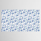 Anchors Away - Nautical Watercolor Anchors in Blue Tablecloth Gallery Image 2
