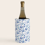 Anchors Away - Nautical Watercolor Anchors in Blue Wine Chiller Gallery Image 3