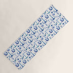 Anchors Away - Nautical Watercolor Anchors in Blue Yoga Mat Gallery Image 1