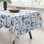 Anchors Away - Nautical Watercolor Anchors in Blue Tablecloth Gallery Image 3