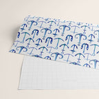 Anchors Away - Nautical Watercolor Anchors in Blue Wrapping Paper Gallery Image 2