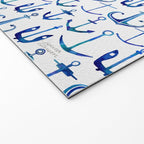 Anchors Away - Nautical Watercolor Anchors in Blue Welcome Mat Gallery Image 2