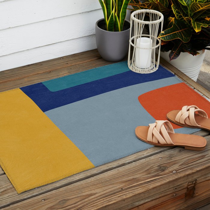 Modern Abstract Minimalism Artwork I Outdoor Rug Gallery Image 2