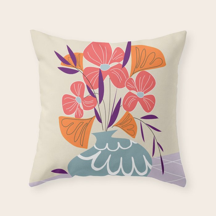 Summer bunch Throw Pillow Gallery Image 1