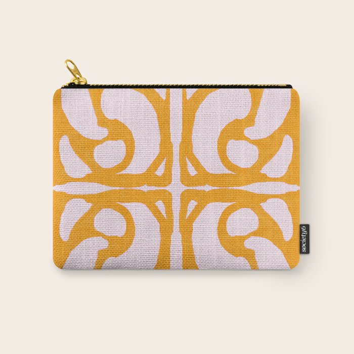 Abstract in Yellow and Cream Carry All Pouch Gallery Image 1