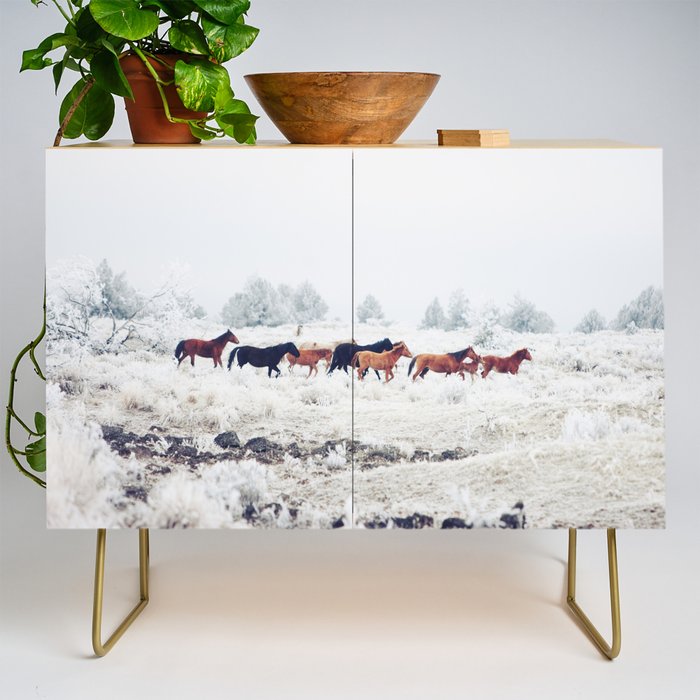 Winter Horse Herd Credenza Gallery Image 1