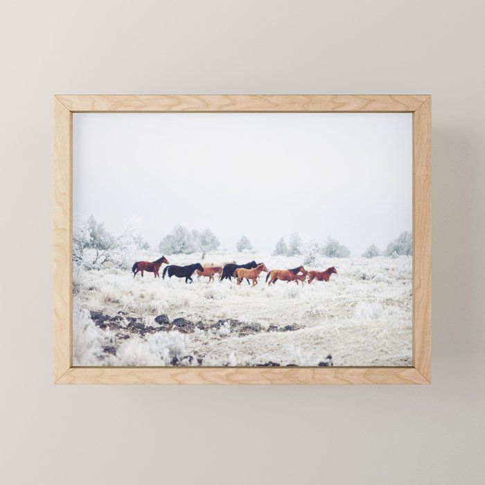 Winter Horse Herd Mini Art Print Gallery Image 1