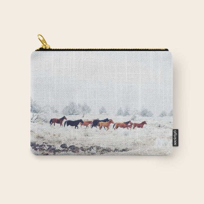 Winter Horse Herd Carry All Pouch Gallery Image 1