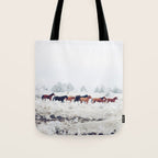 Winter Horse Herd Tote Bag Gallery Image 1