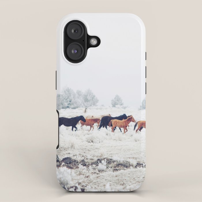 Winter Horse Herd iPhone Case Gallery Image 1