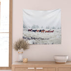 Winter Horse Herd Wall Tapestry Gallery Image 2